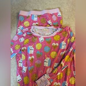 Little Sleepies Pink Milk and Cookies Pajama Set
